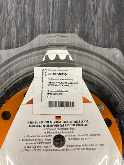 KTM Stealth Kettenrad orange 45 Zähne 6011005104504