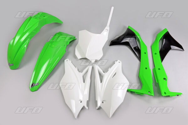 UFO Plastic Kit OEM Color (2017) Green/Black/White Kawasaki KX250F (KAKIT224@999)