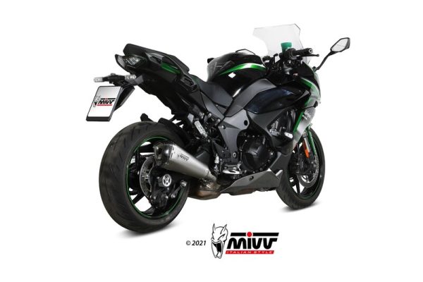 MIVV Delta Race Silencer Steel Brushed Stainless Steel/Carbon - Kawasaki Ninja 1000 sx