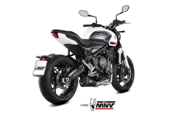 MIVV Delta Race Full Exhaust System Steel Black/Carbon - Triumph Trident 660