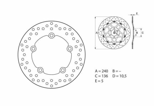 BREMBO Oro Fix Brake Disc - 68B407G8