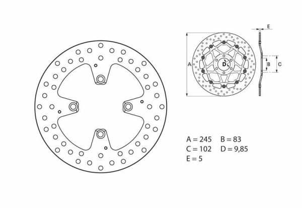 BREMBO Oro Fix Brake Disc - 68B407H1