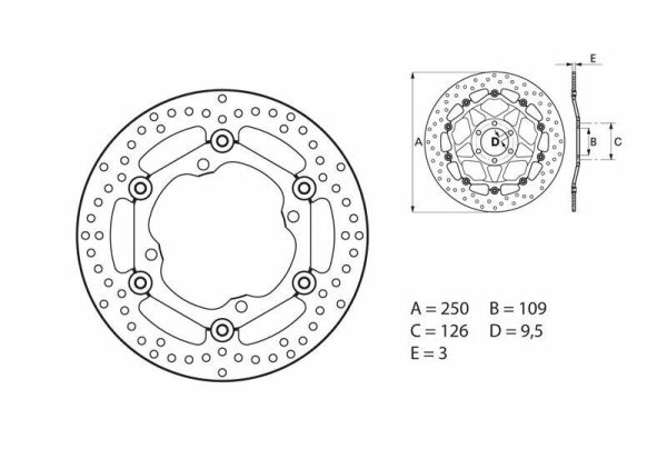 BREMBO Oro Floating Brake Disc - 78B40811