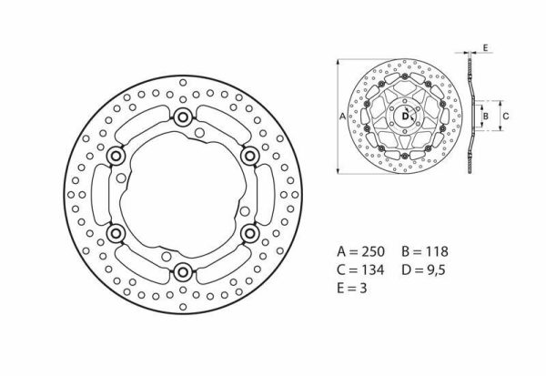 BREMBO Oro Floating Brake Disc - 78B40812