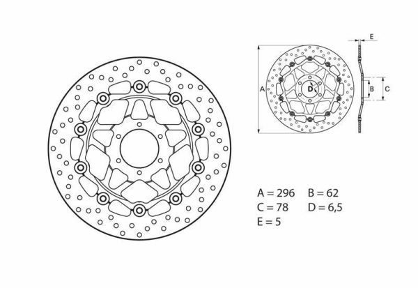 BREMBO Oro Floating Brake Disc - 78B40825