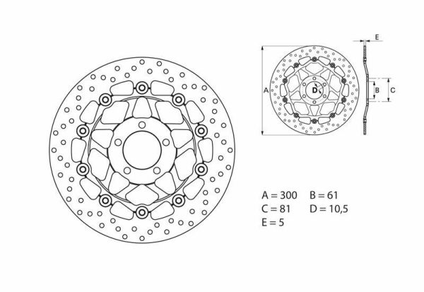 BREMBO Oro Floating Brake Disc - 78B40841