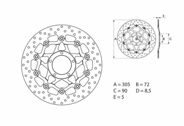 BREMBO Oro Floating Brake Disc - 78B40845