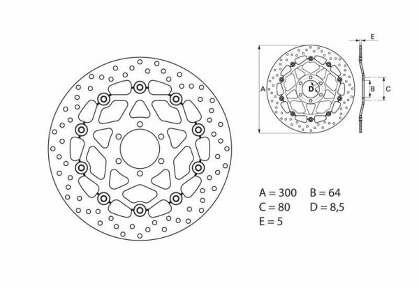 BREMBO Oro Floating Brake Disc - 78B40850