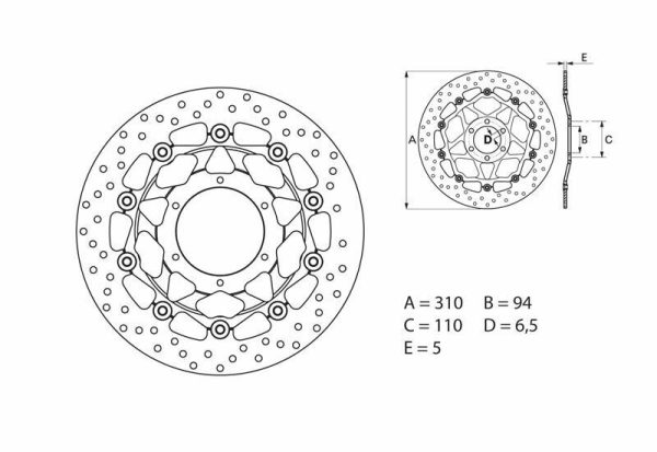 BREMBO Oro Floating Brake Disc - 78B40867