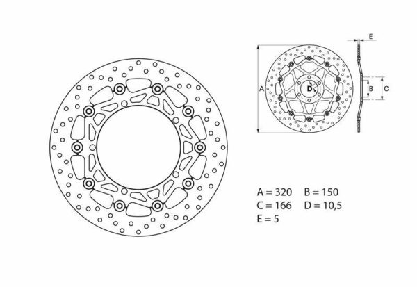 BREMBO Oro Floating Brake Disc - 78B40872