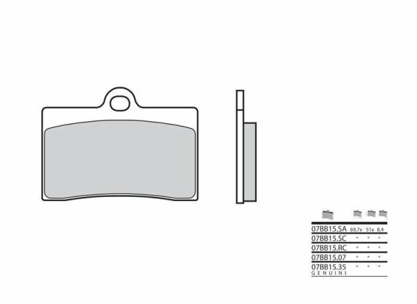 BREMBO Street Carbon Ceramic Brake pads - 07BB1507