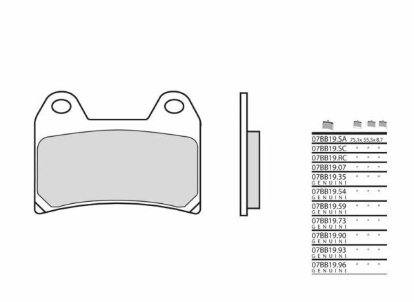 BREMBO Street Carbon Ceramic Brake pads - 07BB1907