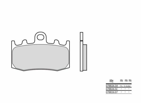 BREMBO Street Carbon Ceramic Brake pads - 07BB2607