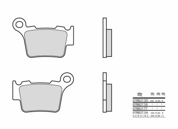 BREMBO Off-Road Sintered Metal Brake pads - 07BB27SD