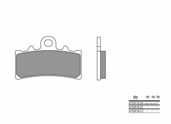 BREMBO Street Carbon Ceramic Brake pads - 07GR18CC