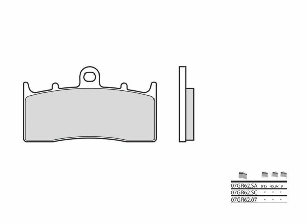 BREMBO Street Carbon Ceramic Brake pads - 07GR6207