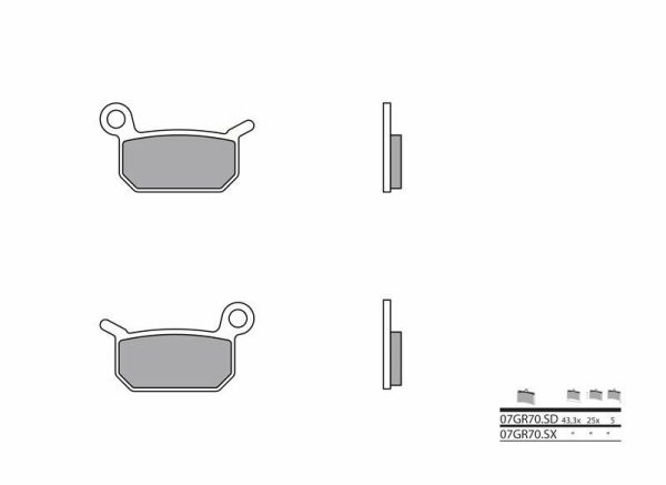 BREMBO Off-Road Sintered Metal Brake pads - 07GR70SD