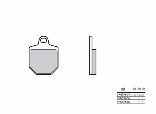 BREMBO Competition Carbon Ceramic Brake pads - 07GR76RC