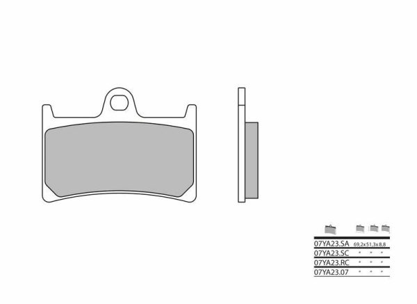 BREMBO Competition Carbon Ceramic Brake pads - 07YA23RC