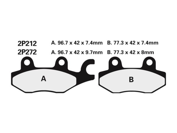 NISSIN Street Semi-Metallic Brake pads - 2P-212NS