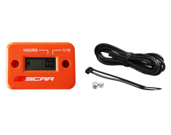 SCAR Hour-meter with Wire Velcro Fixing Orange