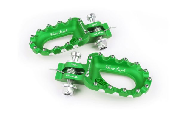 S3 Hard Rock Footrests Aluminium Green