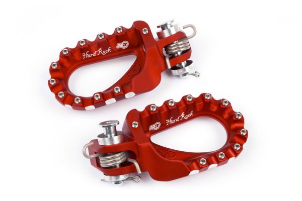 S3 Hard Rock Enduro Footrests Aluminium Rouge