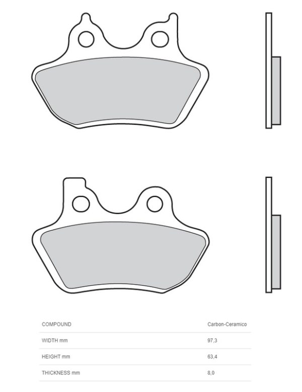 BREMBO Carbon Ceramic Brake Pads - 07HD16CC