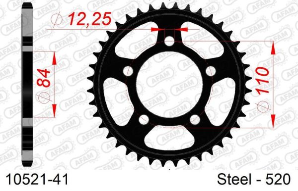 AFAM Steel Standard Rear Sprocket 10521 - 520