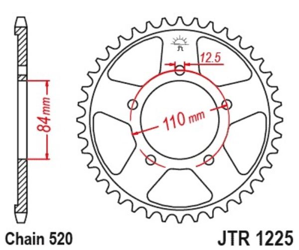 JT SPROCKETS Steel Standard Rear Sprocket 1225 - 520